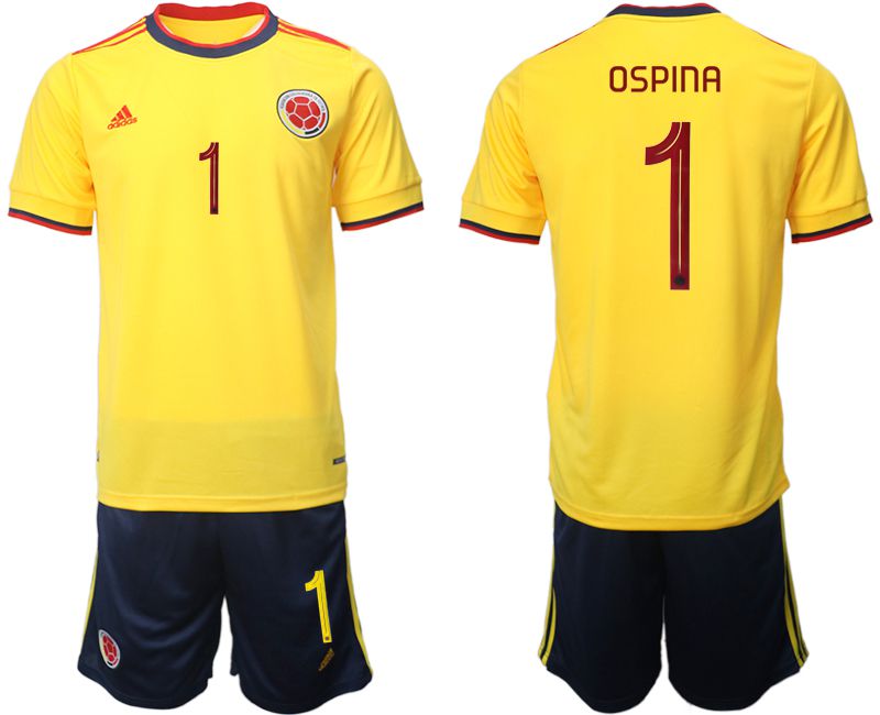 Men 2022 World Cup National Team Colombia home yellow #1 Soccer Jersey->customized soccer jersey->Custom Jersey